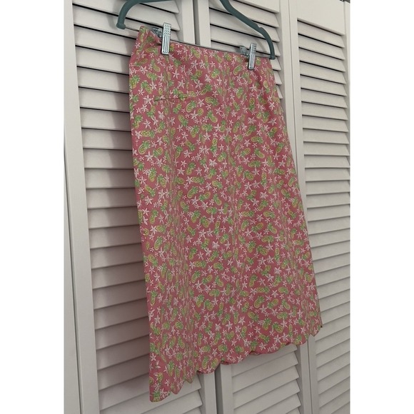 Vtg Lilly Pulitzer Women's Skirt Pink Floral Pineapple Scallop Hem Size 8 - Picture 3 of 8